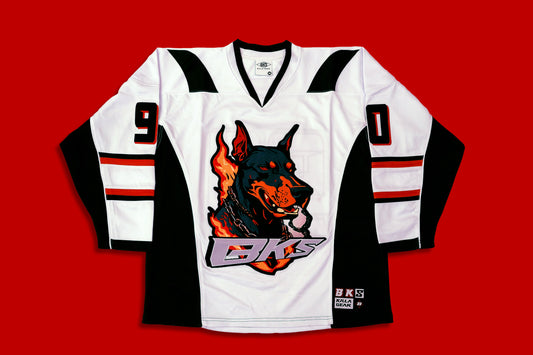 WHITE TOP ICE HOCKEY DAWG JERSEY