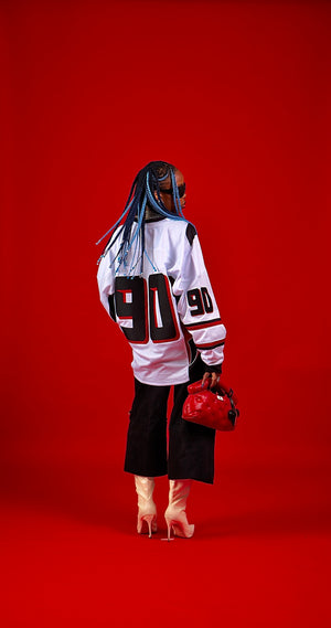 WHITE TOP ICE HOCKEY DAWG JERSEY