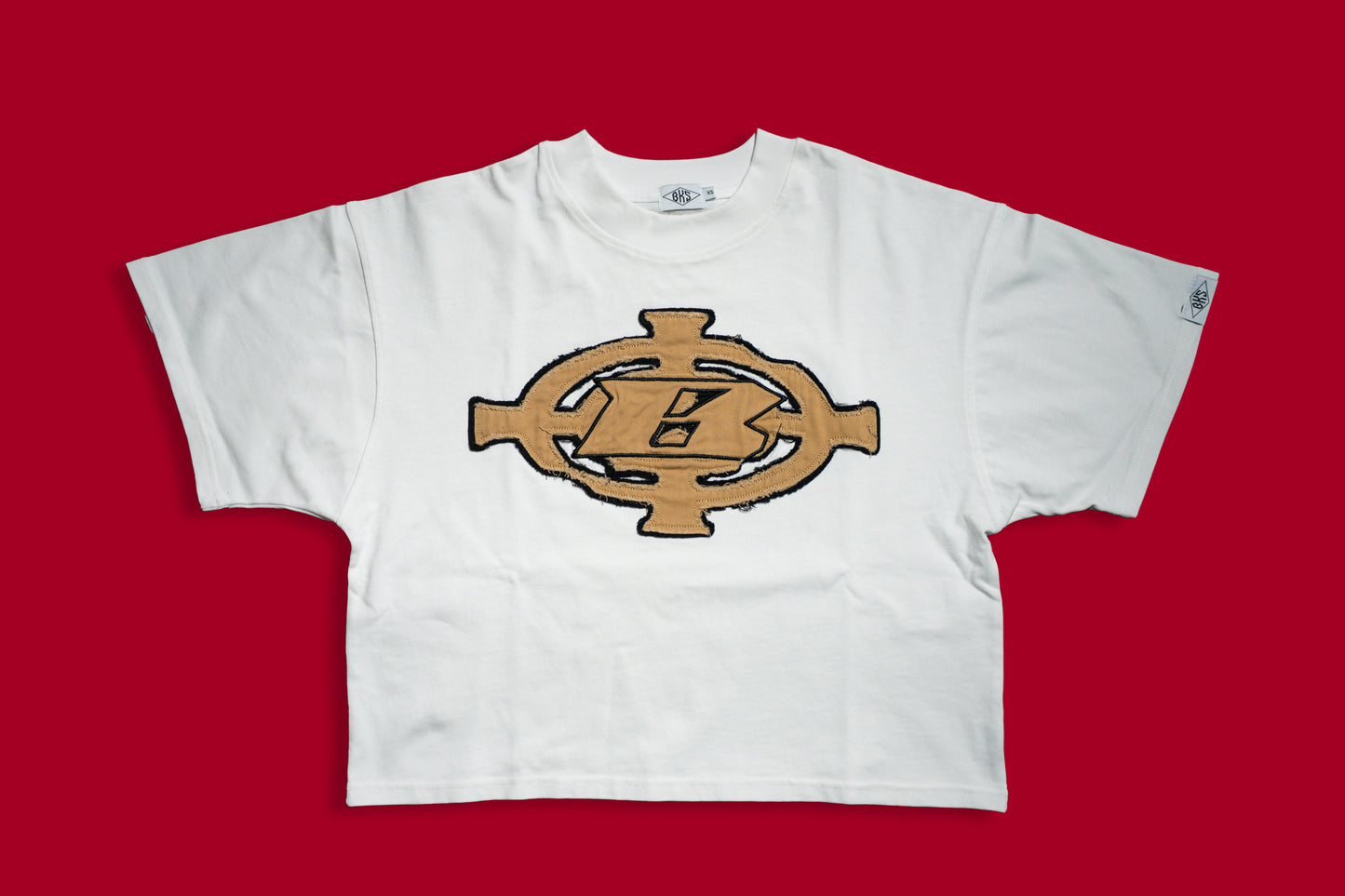 BLOCK RUNNER TEE - WHITE x BROWN