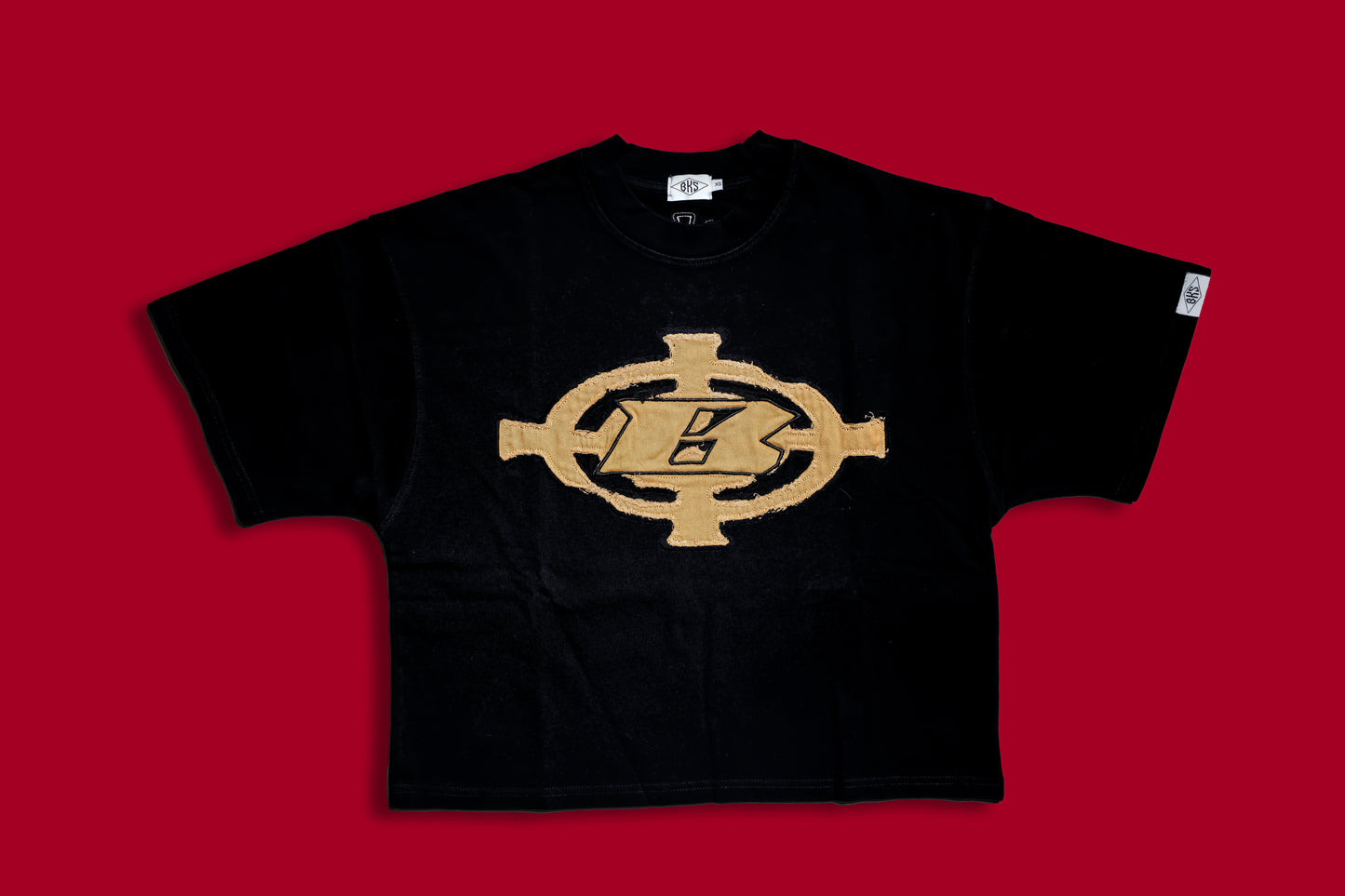 BLOCK RUNNER TEE - BLACK x BROWN