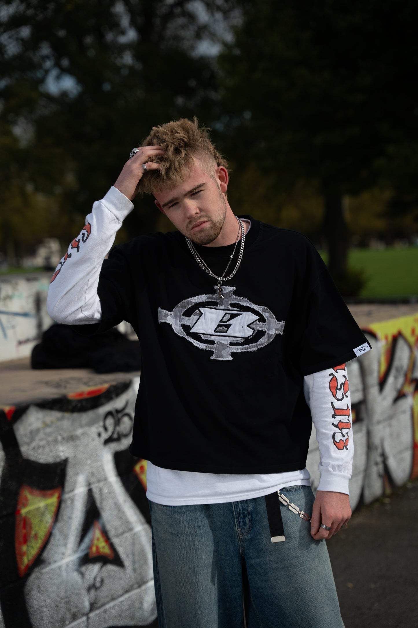 BLOCK RUNNER TEE - CAMO PRINT